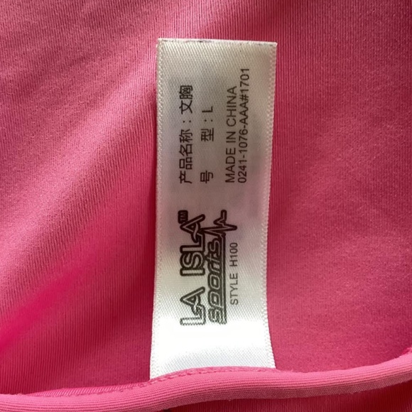 La Isla Womens Pink Strappy Sports Bra, L - Picture 5 of 5